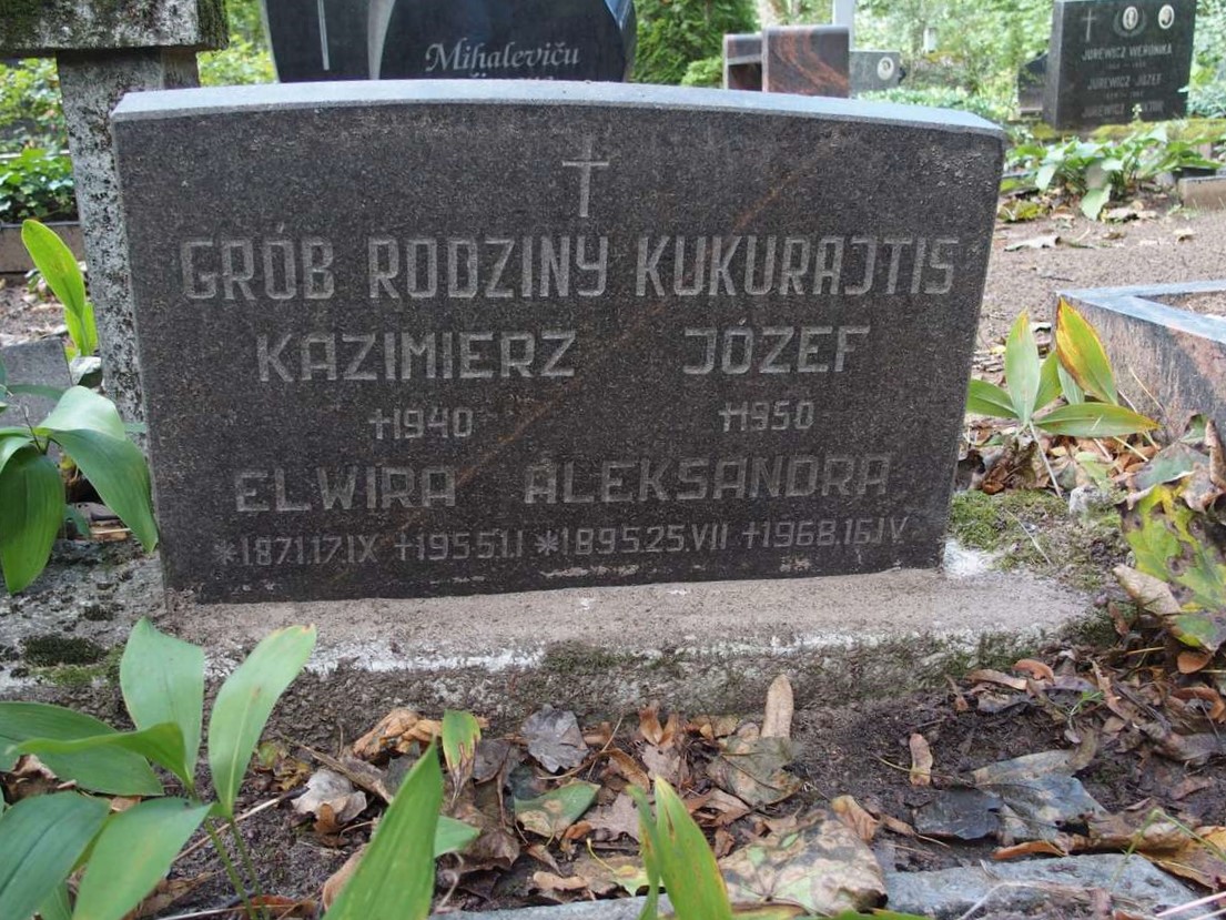 Tombstone of Aleksandra Kukurajtis, Elwira Kukurajtis, Józef Kukurajtis and Kazimierz Kukurajtis
