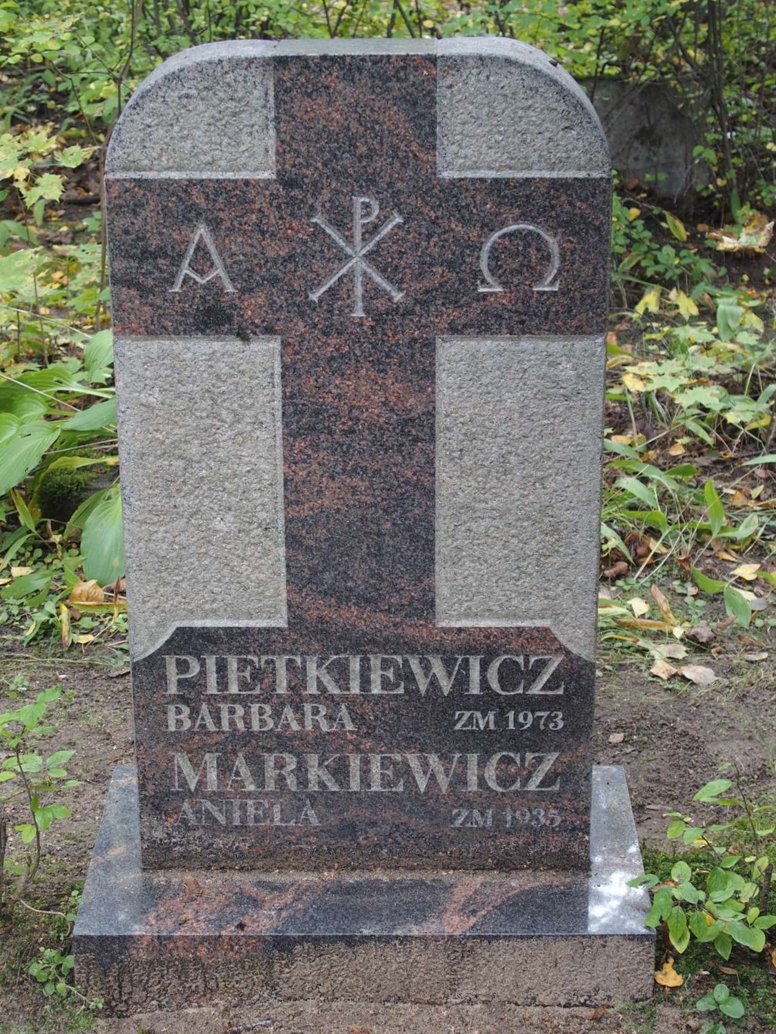 Tombstone of Aniela Markiewicz and Barbara Pietkiewicz