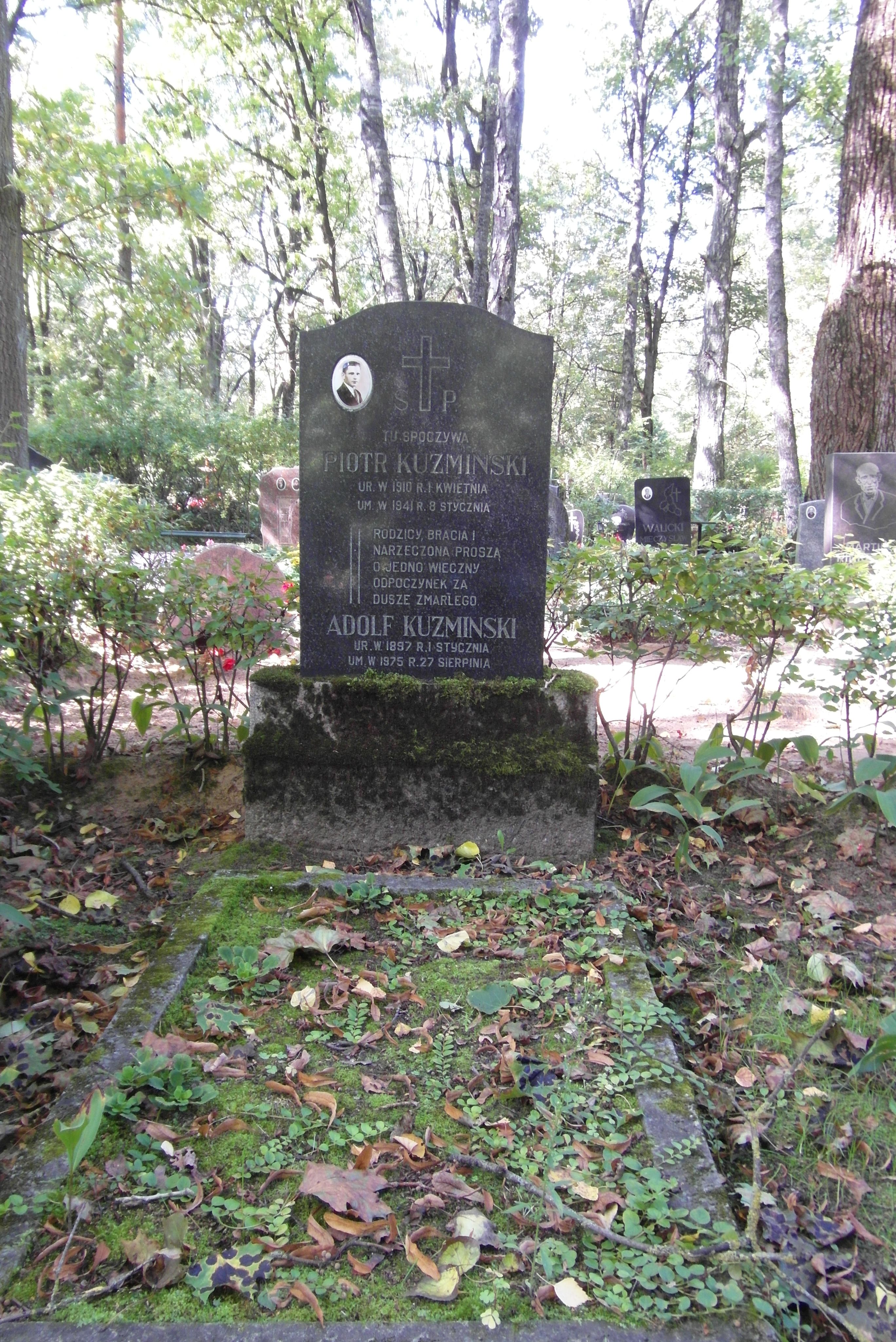 Tombstone of Adolf Kuzminski, Peter Kuzminski, St Michael's cemetery in Riga, as of 2021.
