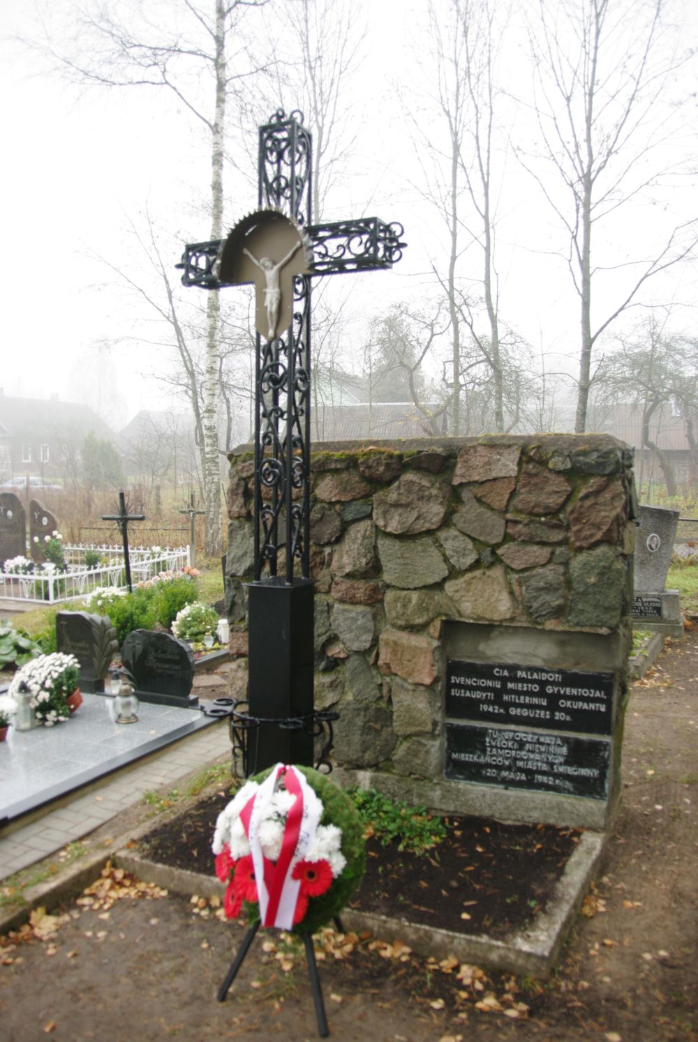 A mass grave of Poles murdered in Swieciany on 20 May 1942.