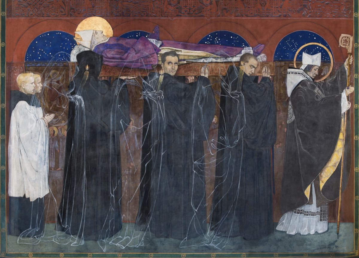 Jan Henryk Rosen, „Pogrzeb św. Odilona”, 1925-1927, fresk, katedra ormiańska we Lwowie