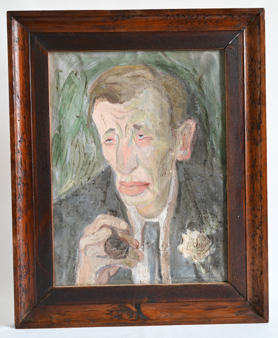 Portret mężczyzny, olej, płótno, sygn. K. Sadowska, Londyn 1941, zbiory Casa da Memória Mallet (Paraná, Brazylia)