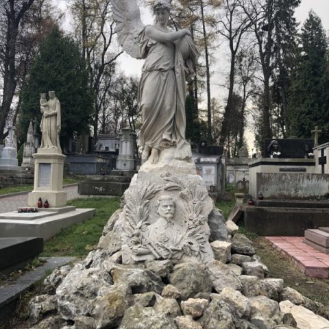 Tombstone of Marceli Ciemirski, Lychakiv Cemetery in Lviv