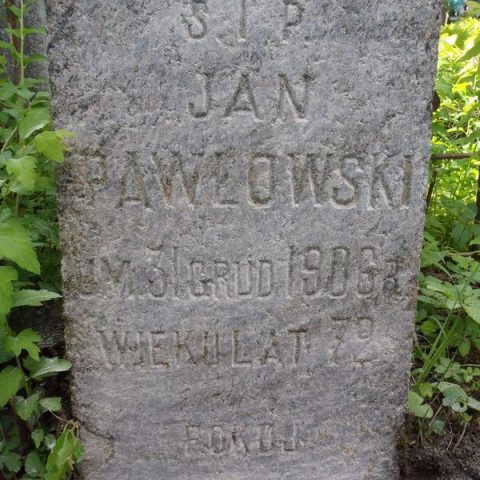 Nagrobek Jana Pawłowskiego, cmentarz na Rossie w Wilnie, stan z 2013