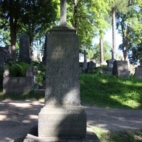 Tombstone of Franciszek and Maria Grzybowski, Edmund and Maria Stankiewicz and Jan, Ludwik and Teresa Wesztort, Na Rossie cemetery in Vilnius, as of 2013