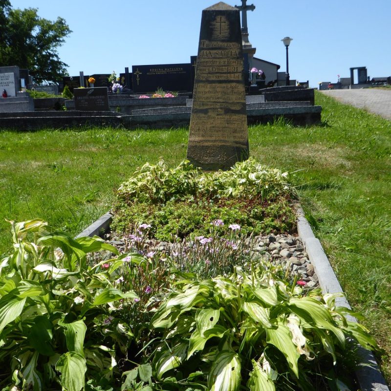 Tombstone of Jan Sabel from the cemetery of the Czech part of Těšín Silesia, as of 2022.