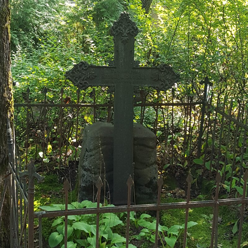 Tombstone of Rozalia Sawicka, St Michael's cemetery in Riga, as of 2021.