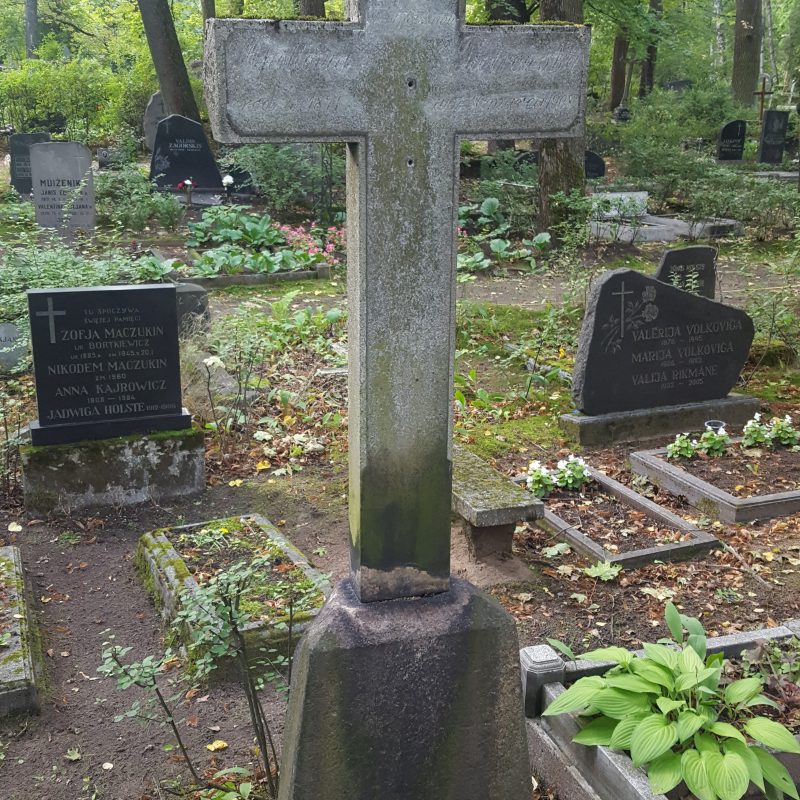 Tombstone of Apollonia Piotrovska, St Michael's cemetery in Riga, as of 2021.
