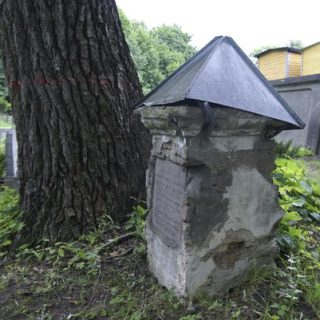 Надгробок Олександри та Пьотра Ольшановських на кладовищі На Россі у Вільнюсі, станом на 2013 рік.