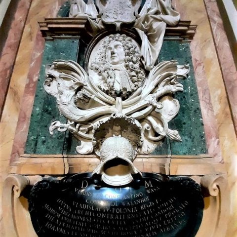 Nagrobek Władysława Konstantego Wazy, 1698-1700, kolorowy marmur i stiuk, proj. Lorenzo Ottoni i Bernardino Cametti, kościół San Francesco delle Stimmate, Rzym, Włochy