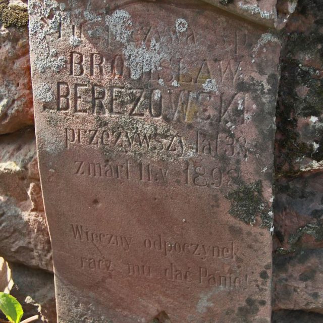 Nagrobek Bronisława Berezowskiego, cmentarz w Tarnopolu, stan z 2016 r.