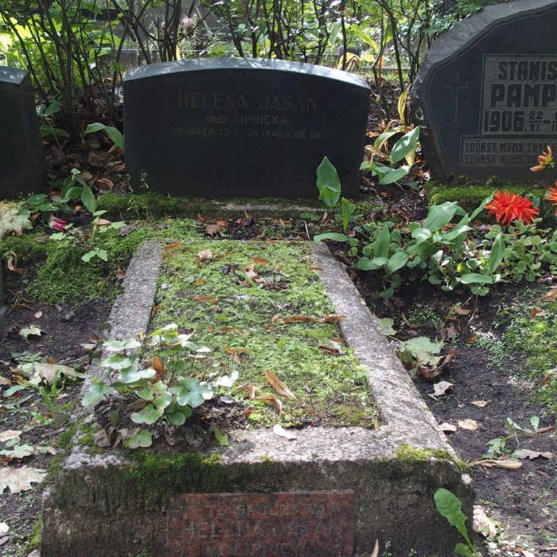 Tombstone of Helena Jasan, St Michael's cemetery in Riga, as of 2021.