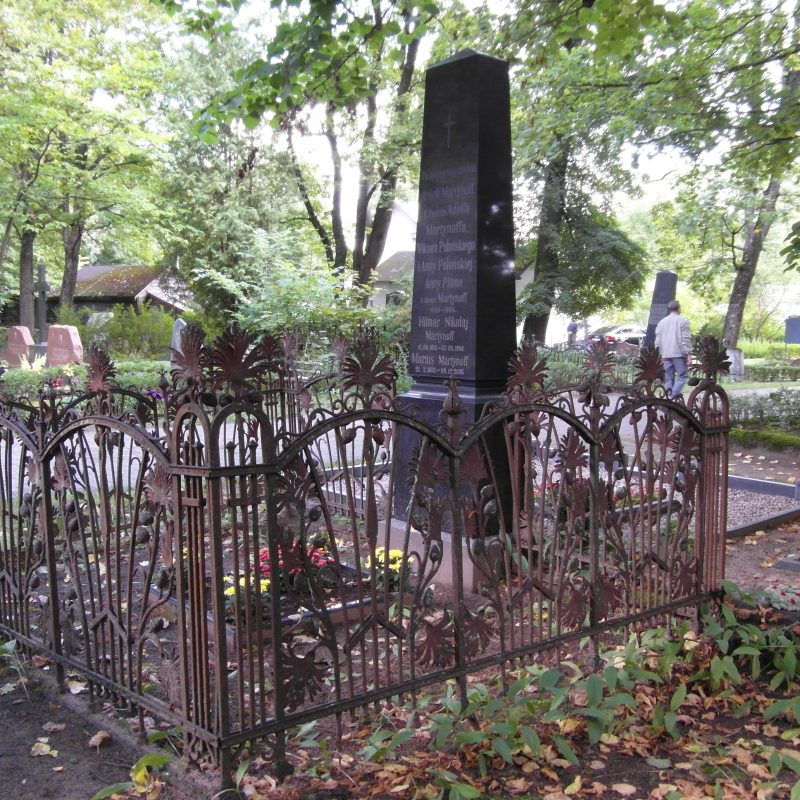 Martynoff family tombstone, St Michael's cemetery in Riga, as of 2021.