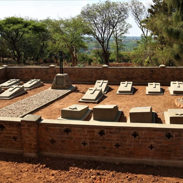 Graves of Polish refugees in the cemetery at the Lutheran church