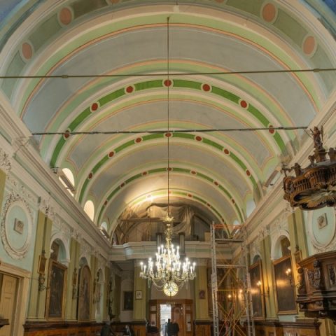 The vaults of the Church of Sts. Saints Apostles Peter and Paul in Tbilisi, after securing the