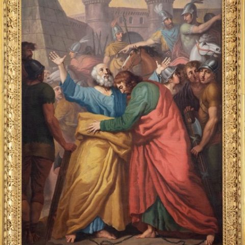 Farewell to St. Peter and St. Paul, painting by F. Smuglewicz in the Church of Sts. Apostles Peter and Paul in Antokol, state after conservation, Vilnius, 2020