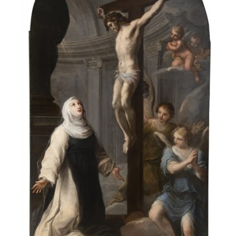 Szymon Czechowicz, "Saint Jadwiga of Silesia under the Cross", painting conservation