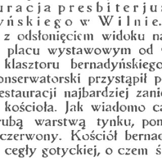 Restauracja prezbiterium kościoła św. Franciszka i św. Bernardyna w Wilnie