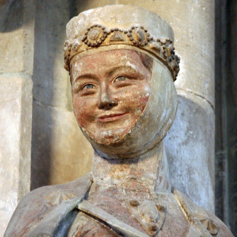 Fragment de la sculpture représentant Regelinde, vers 1240, grès, cathédrale de Naumburg, Allemagne