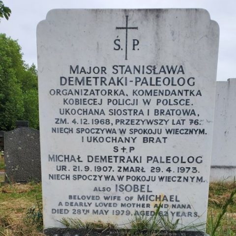 Tombstone of Stanislawa Demetraki-Paleologist, Southern Cemetery, London