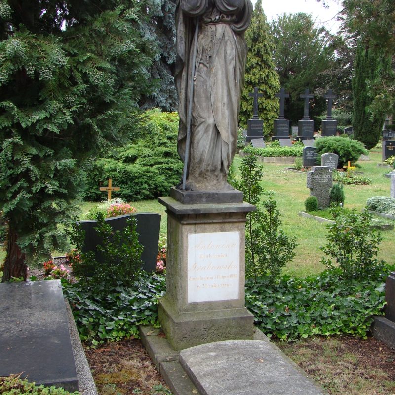 Tombstone of Antonina Grabowska in the old Catholic cemetery in Dresden