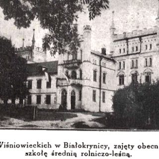 Photograph showing the palace in Bialokrynica, an agricultural school for boys from 1890 to 1939