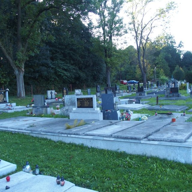 Nagrobek osób rozstrzelanych w latach 1939-1945, cmentarz w Karwinie (dzielnica Doły)