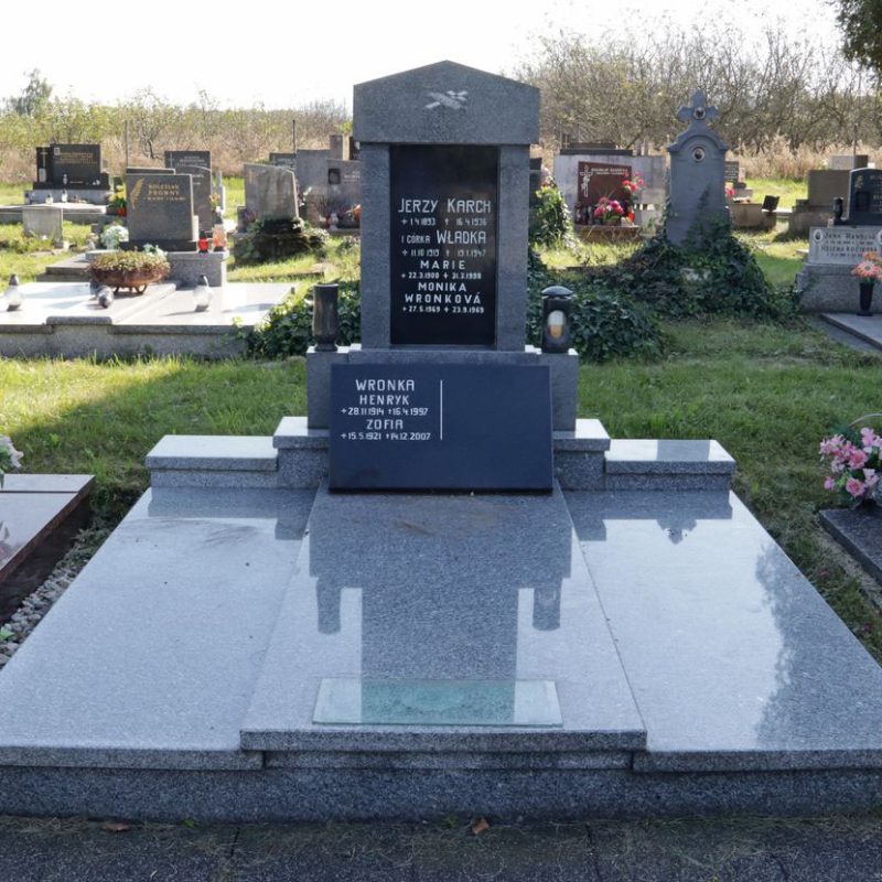 Tombstone of the Karch family and the Wronka family, Sibica cemetery