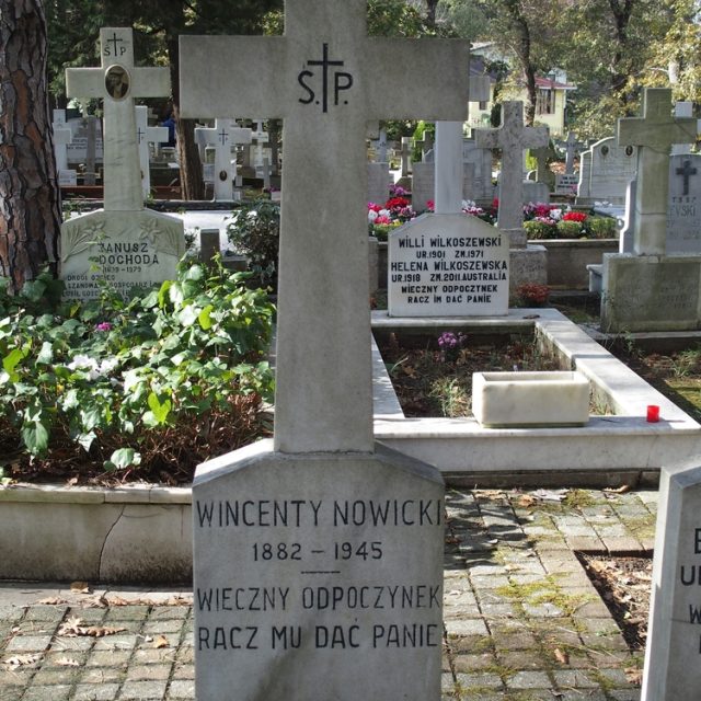 Tombstone of Wincenty Nowicki, Catholic cemetery in Adampol