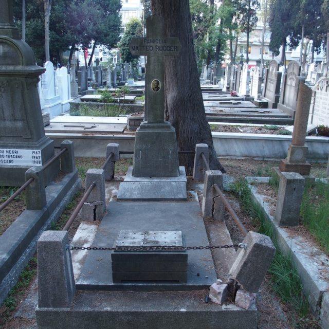 Tombstone of Anna, Barbara, Arthur Kendjinski, Anna Ruggeri Sclav, Naty, Bernard, Mattea Ruggerich, Feriköy Catholic Cemetery, Istanbul