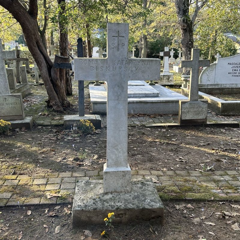 Nagrobek Romana i Katarzyny Biskupskich, cmentarz katolicki w Adampolu