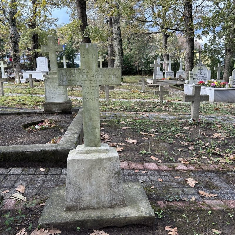 Tombstone of Paul Dochody, Catholic cemetery in Adampol