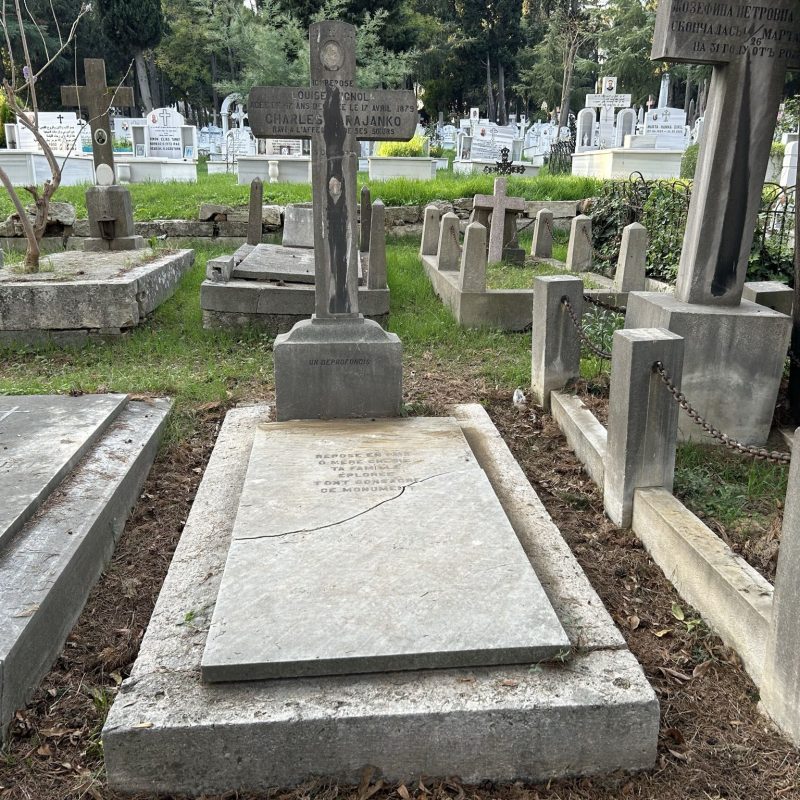 Tombstone of Charles Karajanko and Helen Giulani, Catholic cemetery in Feriköy