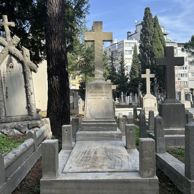 Tombstone of Tadeusz Gośniewski, Catholic cemetery in Feriköy