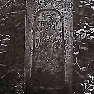 Pierre tombale de Bronisława, Emilia et Michalina Ochocki avec une croix sur un socle et une base à deux niveaux. La croix est biseautée sur un petit socle. Le socle a un sommet profilé, se rétrécissant vers le haut. Panneau avant avec une inscription arquée.