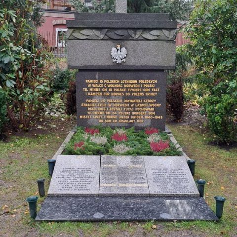The mass grave of Polish airmen, prisoners of war and forced labourers at the "Vestre Gravlund" cemetery