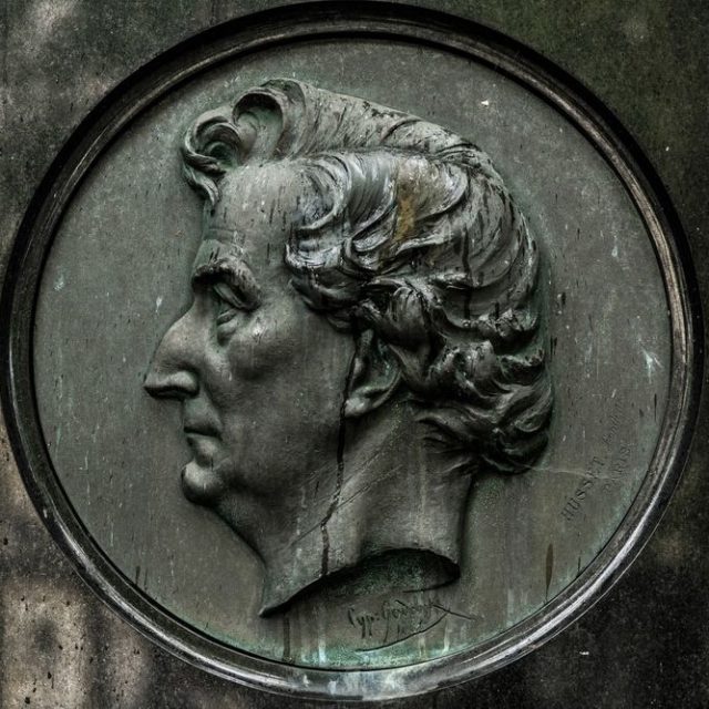 Tombstone of Hector Berlioz in the Montmartre cemetery in Paris