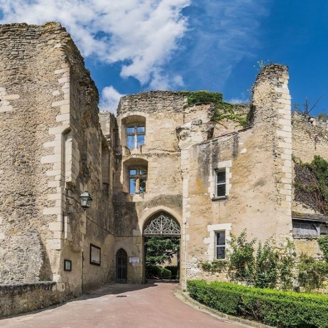 Montrésor castle, 11th-16th century, view from the garden side of the so-called 'Renaissance house', Montrésor, France
