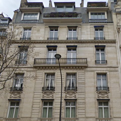 A view of the façade of a 19th-century townhouse, 170 bis Boulevard Haussmann, Paris; in the public domain