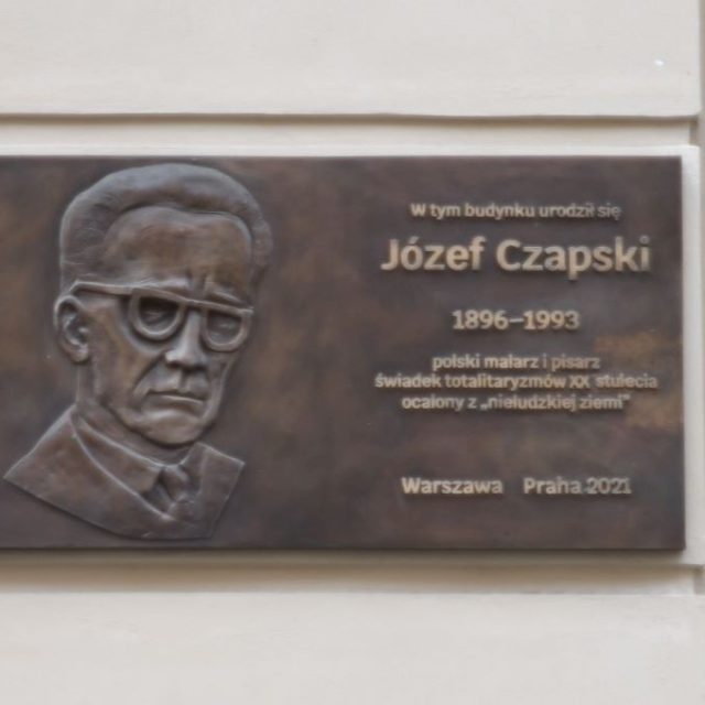 Plaque commémorative dédiée à Józef Czapski à Prague