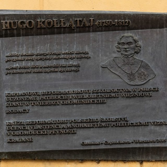 Tablica upamiętniająca uwięzienie Hugona Kołłątaja w Ołomuńcu