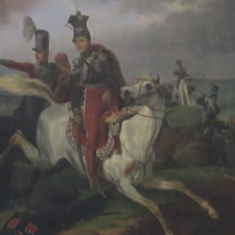 Le tableau "Mort du prince Jozef Poniatowski" dans la Villa Palazzina dei Mulini à Portoferraio sur l'île d'Elbe