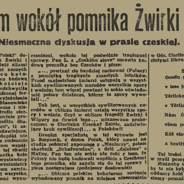 Nouveau battage autour du mémorial de Żwirki i Wigury