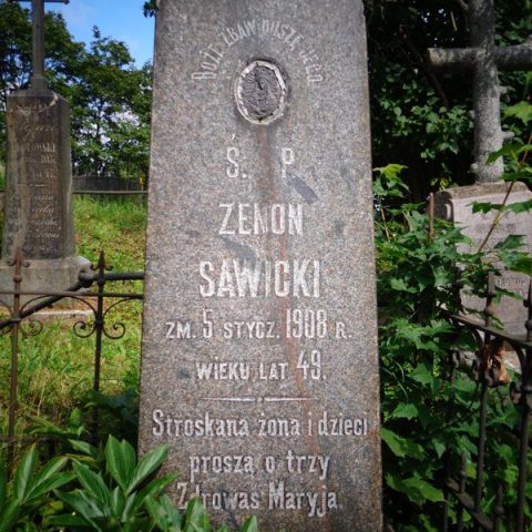 Tombstone of Zenon Sawicki, Na Rossie cemetery in Vilnius, as of 2013